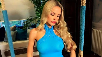 Deep throating blonde fetish babe swallows hot jizz