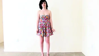 Busty brunette solo masturbation