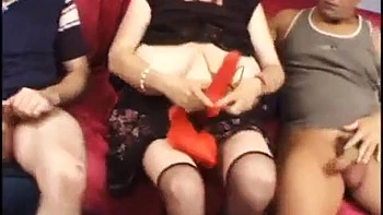 Big Boobed Granny Threesome: Blowjob, Big Tits  Handjob Porn