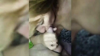 Huge Cum in Mouth for My Slutty Wife - Amateur Homemade Blowjob