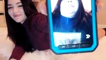 Amateur asian teen licks ass and sucks cock