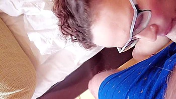 Curly Haired Babe With Older Dude