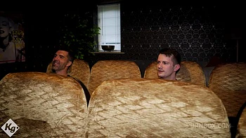 Beautiful Blonde Fucks Two Lads In The Private Cinema