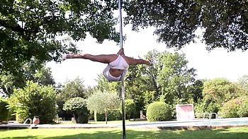 Captain's Log - Busty Outdoor Pole Dance Special