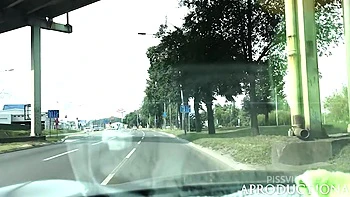 Eva Brooks Squirts 3 Times And Gets Mouth Piss In My Car