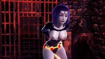 Raven takes a ride on the Wooden Pony BSDM : Titans Porn