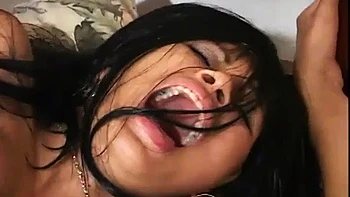 Hot mulatto with a big tail moaning and enjoying giving her pussy and very tasty spit: Porn