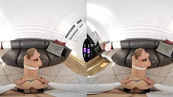 Hot babes Calibri riding cock in steamy virtual reality action