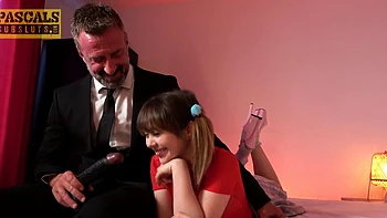 Petite brunette Cherry English gets her holes filled with toys