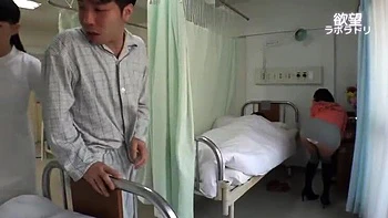 Japanese Teen Fulfills Hospital Fantasy - Hairy Asian Cowgirl & Doggy Style