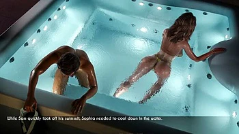 Sophia wird im Jacuzzi von Sam hart abgespritzt - heiße MILF Stiefmutter