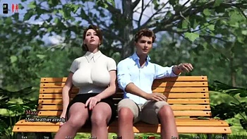 Unexpected View of Naughty MILF Teacher with Big Tits - 3D Animation Fuck in Park