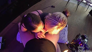 Rebeka Ruby & Brilla Threesome POV Blowjob and Handjob