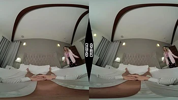 Loira adolescente Scarlett fode no VR