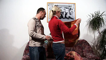 German Amateur Wife with Big Tits Gets Anal Fucked on Sofa