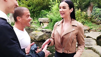 Matt & Charlie Fuck Lady Gang's Shaved Pussy Threesome