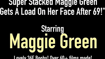 Maggie Green tetona se masturba con enorme dildo