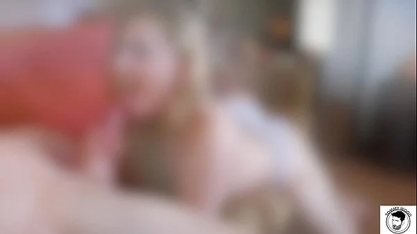 Sexy blonde slut pornstar with big ass and huge tits sucking cock and getting huge cumshot on her face Riley Reyes