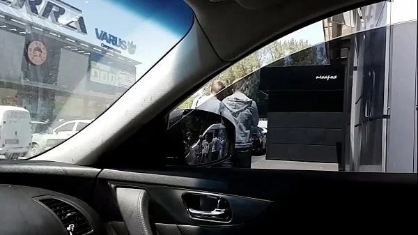 Public blowjob with cum swallowed and nasty talking at the parking