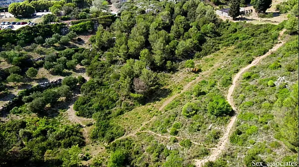 Drone catches young couple fucking outdoors