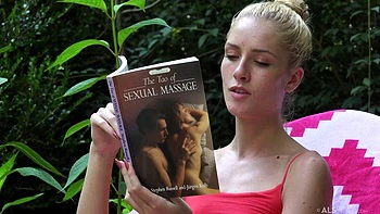 Lovely Blonde Solo in Garden: Masturbation, Outside  Masturbates Porn