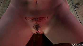 3D Blonde Asiatische Schlampe reitet dicken Schwanz