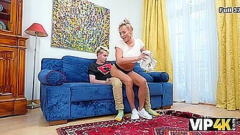 Blonde Milf Tested Her Offsprings Boyfriend And Showed Him The Wildest Sex