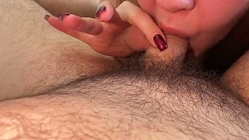 Nviz Blowjob & Cumshot on Tiny 2cm Dick - Russian Hairy Brunette Deep Throat & Face Fuck