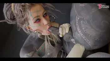 TRANNY ANAL stretching by TATTOOED dominatrix - ASS fisting FEMDOM couple (goth, punk, alt porn) ZF163