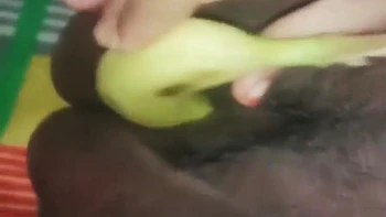 Aunty Playing With Banana And Her Husband Banana