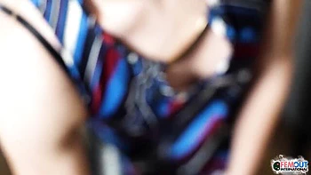 Inked tgirl with green hair masturbates with big toys