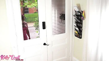 Kelly's Hardcore Trans Blowjob & Anal in Fishnets