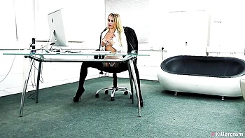 Carmel Anderson sucks big cock in standing doggy