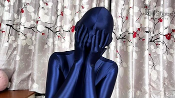 Amateur Latex Strip and Solo Masturbation