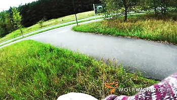 Big Tits German Babe Fucked Outside Public