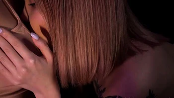 Asian lesbians teasing in erotic play