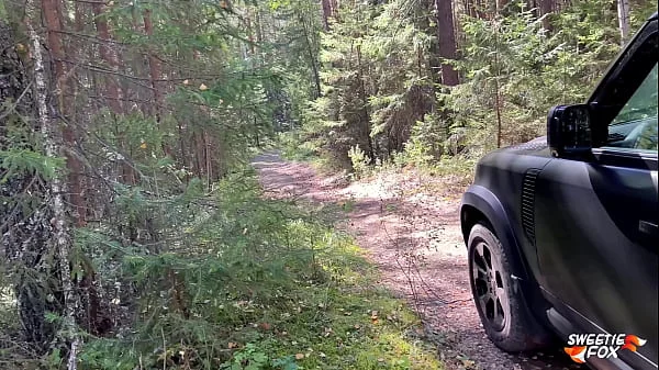 Busty Fit Girl Fucks Muscular Stranger Trainer in the Forest After Jogging