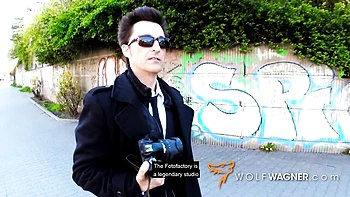 Aristocratic Redhead Conny Sucks and Swallows Cum Outdoors