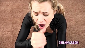 Hot Blonde Ray Ray Fucked in Black Latex Catsuit