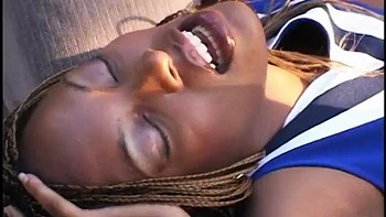 Ebony Cheerleader Sucks & Rides in Interracial Fuck