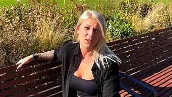 Blonde Lila Evance rides cock and sucks in hot POV fuck