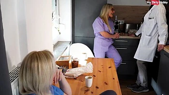 German Milf Doctor Fucks Patient in Amateur Orgy