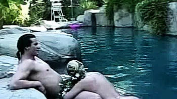 Nudist Vacation: Blonde and Big Tits DP Outdoor Blowjob