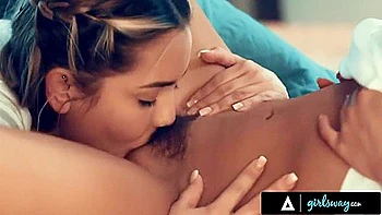 Hairy Lesbian Teens Fuck Passionately
