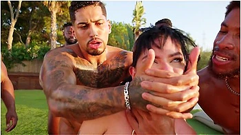 Colombian Babe Gangbanged By 9 Huge Cocks Filling All Holes