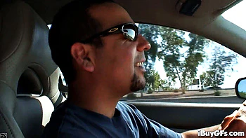 Horny Brunette Teases and Gets Touched Outside