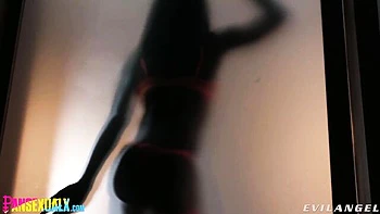 Ebony Trans Shemale Jerks Big BBC in Lingerie