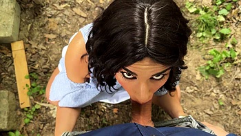 Denis Marti & Lola Danger lick balls and fuck outside