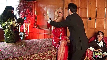 Her Mission On Finding Her Rabbit Takes The Blonde Milf To An Anal Group Sex Session With Brunettes