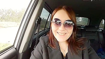Hot Blowjob In The Car And Cheeky Pegging In A Public Place